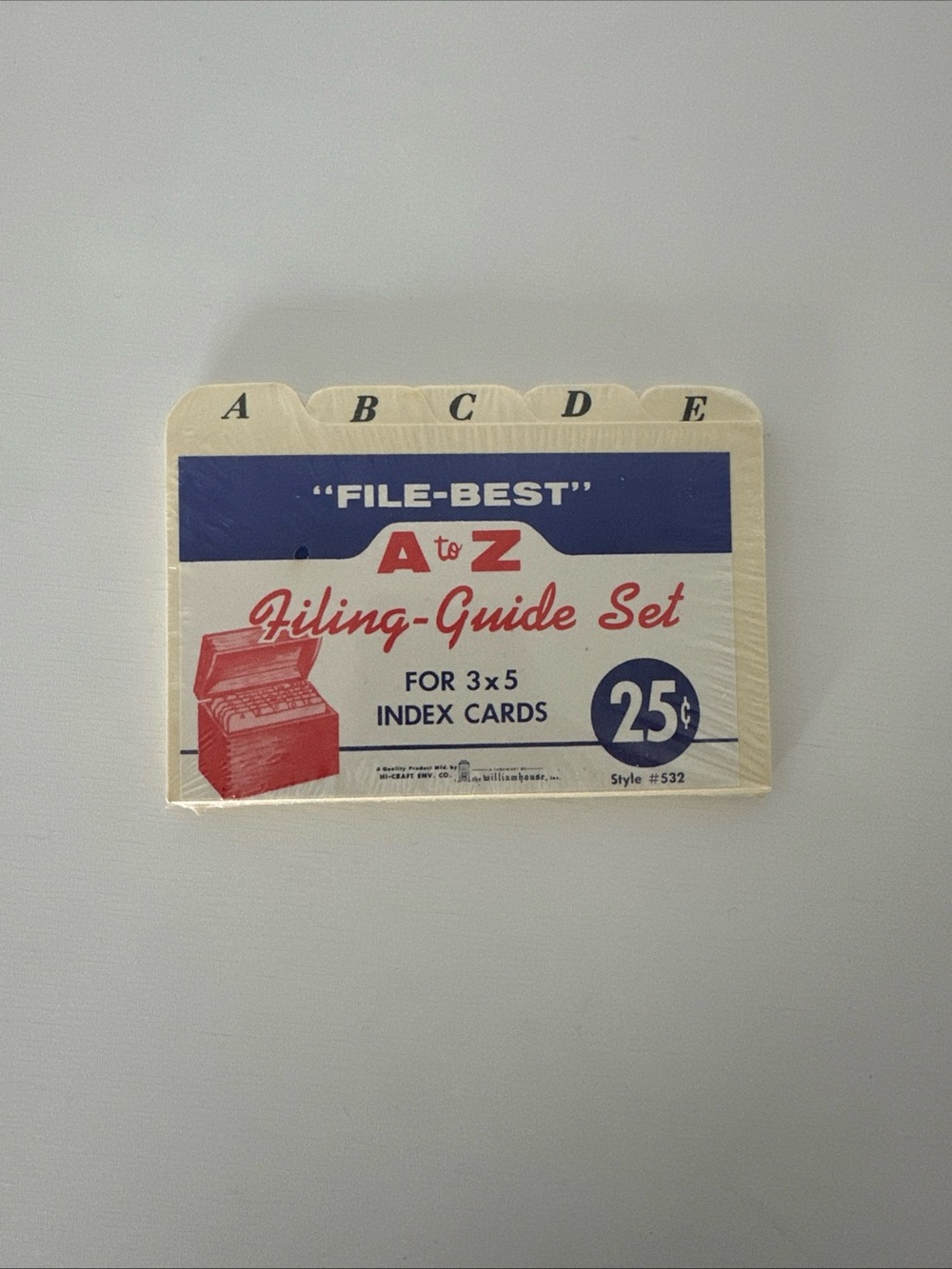 Vintage "FILE-BEST" A to Z Filing-Guide Set - Red, Blue, Cream